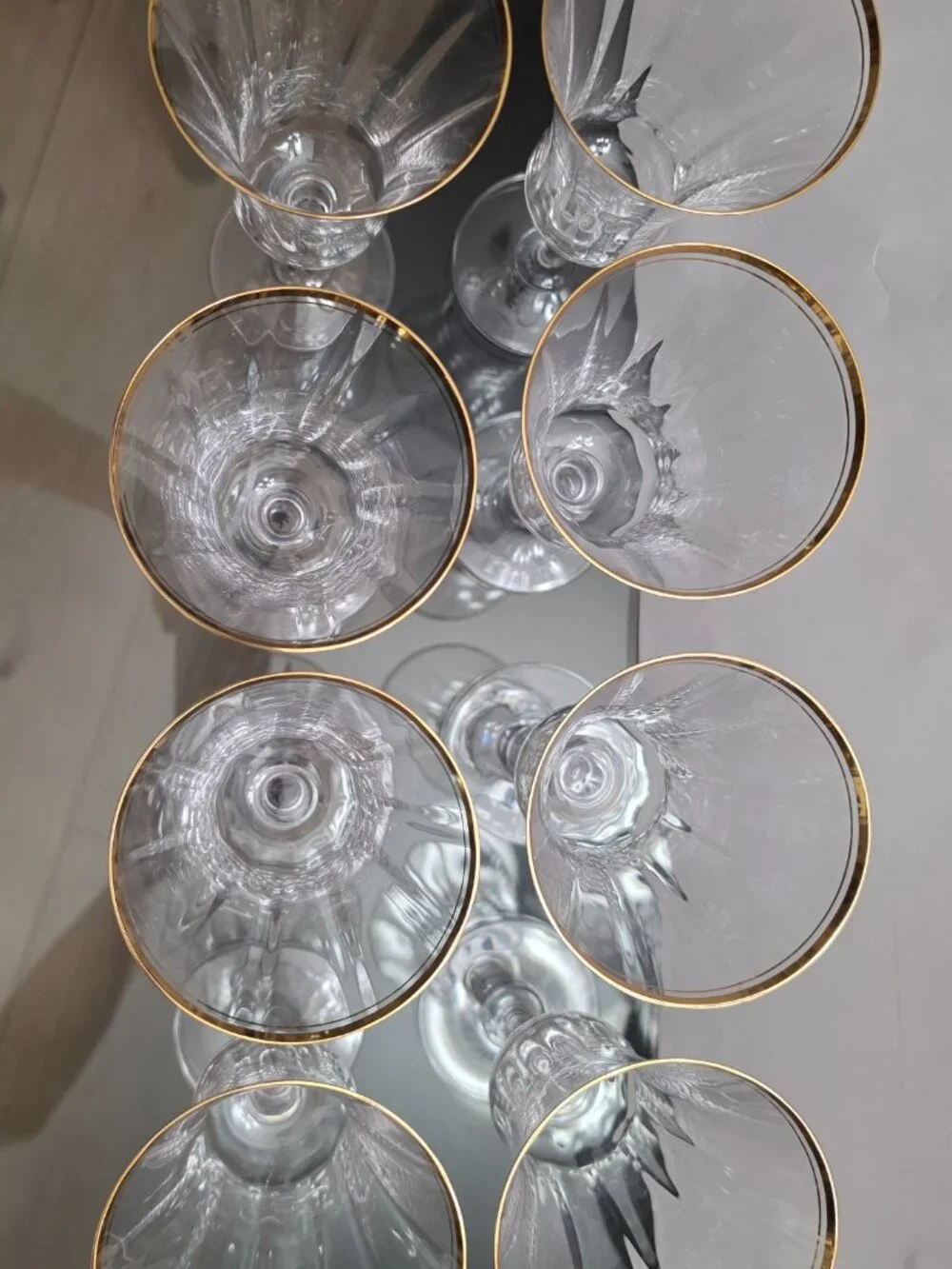 Mikasa Jamestown gold trim crystal Iced Tea glasses 8 D/C